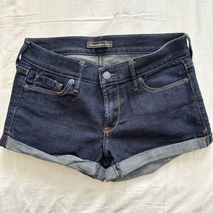 Abercrombie low rise jean shorts size 24 classic indigo dark wash